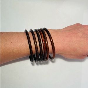 6 Brown Swirl Bracelets